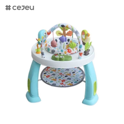 CJ-XTD-901 3-in-1 multifunctionele kinderactiviteitstafel Baby Walker en Interessante bouwblok met plastic frame