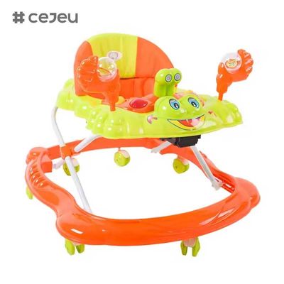 CJ-BLM-903 2022 Smart Light Musical Baby Walker Chair Kind Plastic Activity Eten en voeden Walker met wielen Stoel en speelgoed