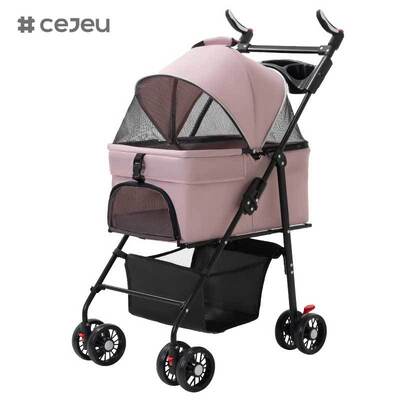 CJ-KBL-CW005 Custom vouwbare wasbare verstelbare Oxford kleding troeteldier kinderwagen voor honden en katten Draagbare outdoor backpack