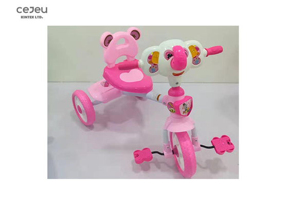 Leeftijd 3 Jong geitje die Geladen 25kg Met drie wielen Roze Plastic Trike met Opvlammend Pedaal berijden