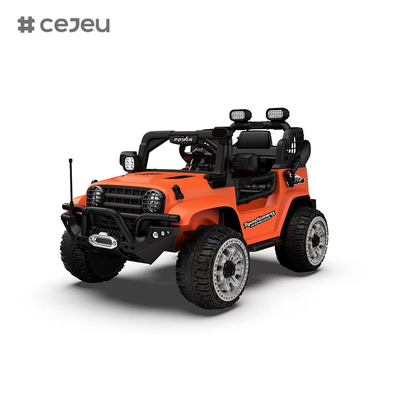 CJ-5399 12V 2 Seater Kids Rijd op UTV Car, 4.5AH Electric Vehicle Truck Car met 2x550W Motor,Zwart/Dark green/Orange