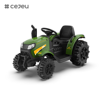 CJ-1009A Kinderen rijden op een tractor met afstandsbediening, elektrische tractor met aanhangwagen voor peuters met krachtige dubbele motoren,