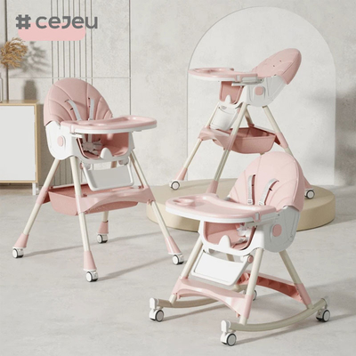 CJ-27,3 in 1+PP+opslagmandje,roze/grijs/blauw/gouden,vier kleuren,60*75*97cm,betrouwbare en veilige kinderstoel