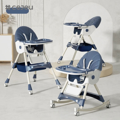 CJ-27,3 in 1+PP+opslagmandje,roze/grijs/blauw/gouden,vier kleuren,60*75*97cm,betrouwbare en veilige kinderstoel