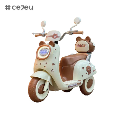 CJ-BBF-318 Elektrische motorfietsen, koffie Roze Wit.6V4*1/380*1/Een klikstart/Muziek/Verhaal Vroeg Kindertijd/LED