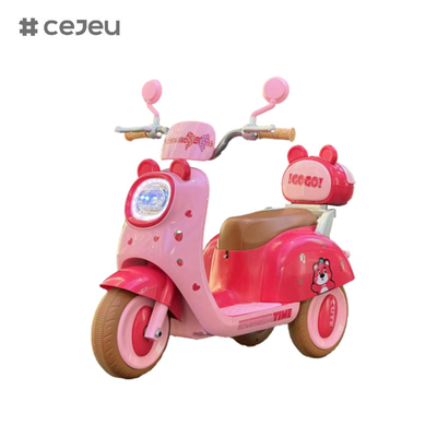 CJ-BBF-318 Elektrische motorfietsen, koffie Roze Wit.6V4*1/380*1/Een klikstart/Muziek/Verhaal Vroeg Kindertijd/LED