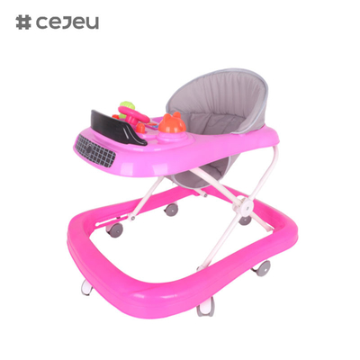 CJ-1166, babywalker, Muziek 3 Hoogte-insteller Stil wiel*6 Kussen: Linnen Een klik vouw