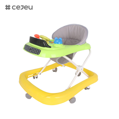 CJ-1166, babywalker, Muziek 3 Hoogte-insteller Stil wiel*6 Kussen: Linnen Een klik vouw