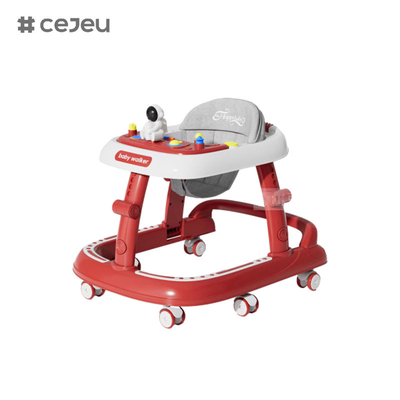 CJ-5688, babywalker, Muziek 7 Hoogte regelaar Stil wiel * 6 Kussen: Linnen Een klik vouwbaar, Rood Groen Zwart