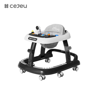 CJ-5688, babywalker, Muziek 7 Hoogte regelaar Stil wiel * 6 Kussen: Linnen Een klik vouwbaar, Rood Groen Zwart