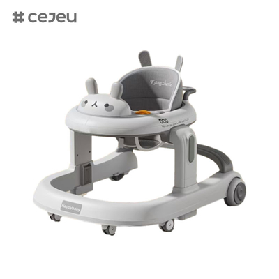 CJ-928, babywalker, Orange Grey Coffee, Muziek/Lichten 6 Hoogte regelaar, product Grootte:58*59*73cm, Een klik vouwbaar