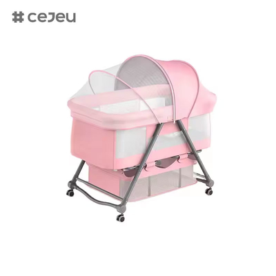 CJ-BJJ-001 Verstelbare hoogte baby wieg Verstelbare hoogte baby wieg bed Wieg met wieg300D linnen doek vier kleuren
