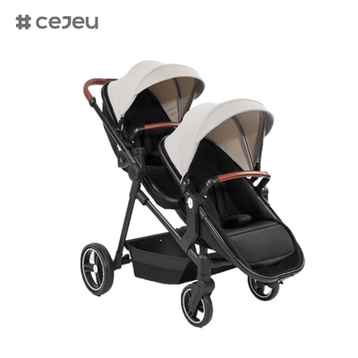 CJ-PSD-S600T Nieuw ontwerp vouwbare loskoppelbare dubbel kinderwagen Twin Stroller voor 0-3 jaar oude baby's