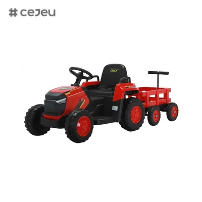 CJ-DLS-X18 kinderen elektrische tractor speelgoed auto dubbele motor 12v batterij aangedreven plastic rit op speelgoed auto met muziek LED-licht