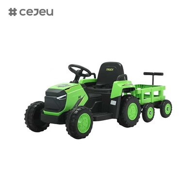 CJ-DLS-X18 kinderen elektrische tractor speelgoed auto dubbele motor 12v batterij aangedreven plastic rit op speelgoed auto met muziek LED-licht