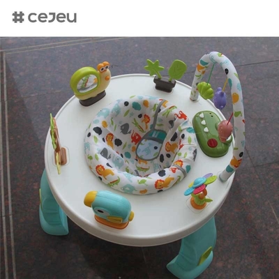 CJ-XTD-901 3-in-1 multifunctionele kinderactiviteitstafel Baby Walker en Interessante bouwblok met plastic frame