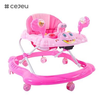 CJ-BLM-903 2022 Smart Light Musical Baby Walker Chair Kind Plastic Activity Eten en voeden Walker met wielen Stoel en speelgoed