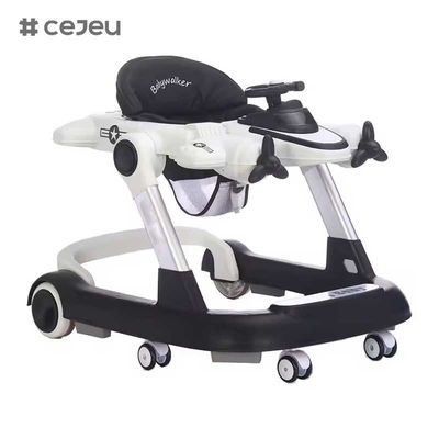 CJ-MLT-611Laatste ontwerp Goedkope babywalker Leer lopen/ Babywalker met muziek en speelgoed/ Ronde model vouwbare babywalker