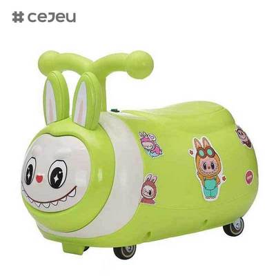 CJ-SL-616 Schattig Elektrisch Rit-op Speelgoed voor Kinderen Binnen Plastic Stuurwiel Zwaaiwagens met Schuiffunctie