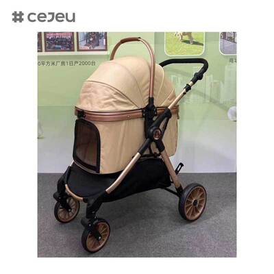 CJ-CS-310 Medium & Large Size Foldable Outdoor Pet Stroller with Adjustable Height Push Handle for Cats/Dogs 0-24 Months