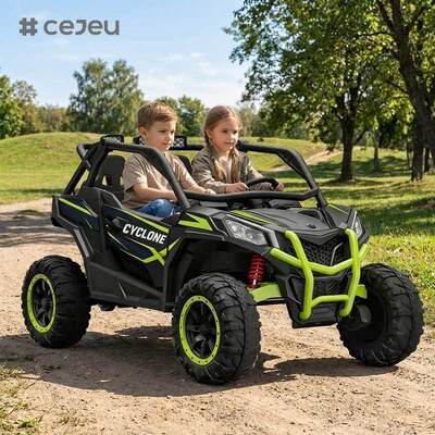 CJ-NEL-998 Large Two Seats Cyclone 24V Powerful Motor Kids Electric Car Parent Remote Control Music Battery Powered Ride on UTV
