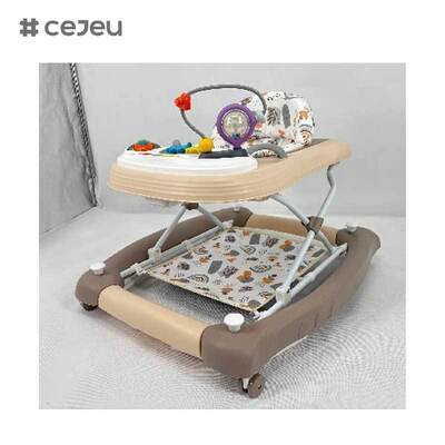 CJ-BST-9308 (WALKER + ROCKER + PUSH),Walker & Rocker 2-in-1: Muziek Glow Ride met 3-niveaus Lift & Safe-Grip Base