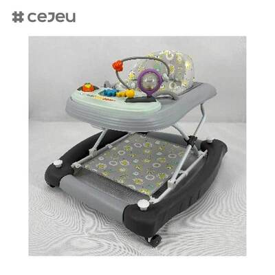 CJ-BST-9308 (WALKER + ROCKER + PUSH),Walker & Rocker 2-in-1: Muziek Glow Ride met 3-niveaus Lift & Safe-Grip Base