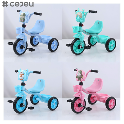 CJ-BDW-1102 Fabrieksdirecte verkoop Cartoonvormige baby driewieler met licht en muziek Plastic materiaal voor 2-7 jaar oud